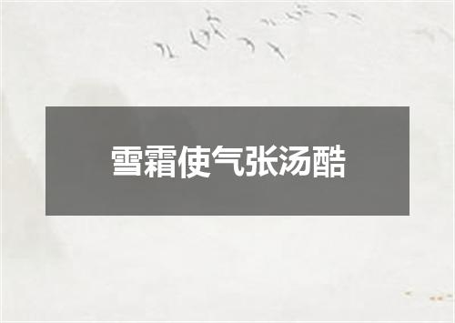 雪霜使气张汤酷