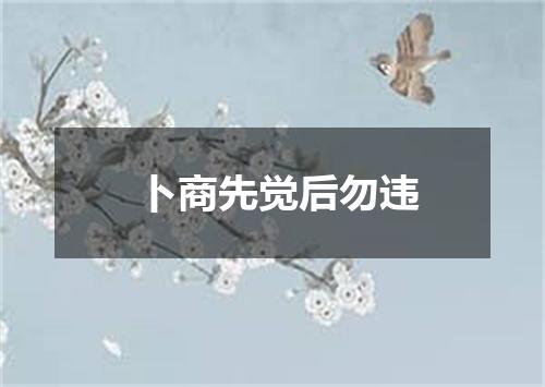 卜商先觉后勿违