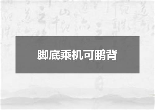脚底乘机可鹏背