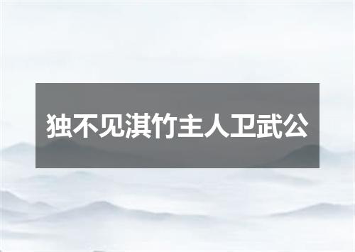 独不见淇竹主人卫武公