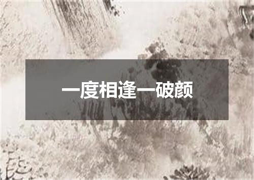 一度相逢一破颜