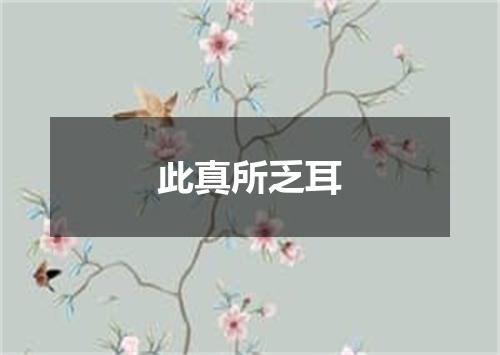 此真所乏耳