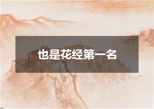 也是花经第一名