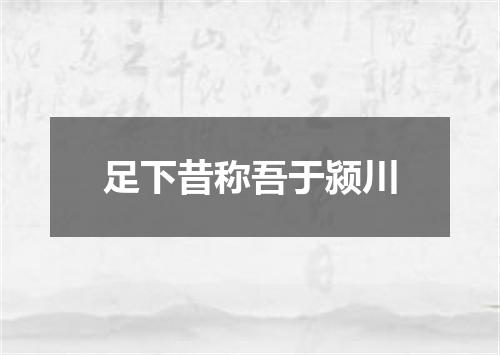 足下昔称吾于颍川