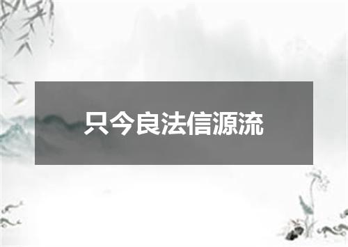 只今良法信源流