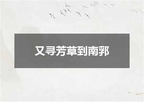 又寻芳草到南郛