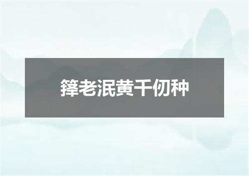 箨老泯黄千仞种
