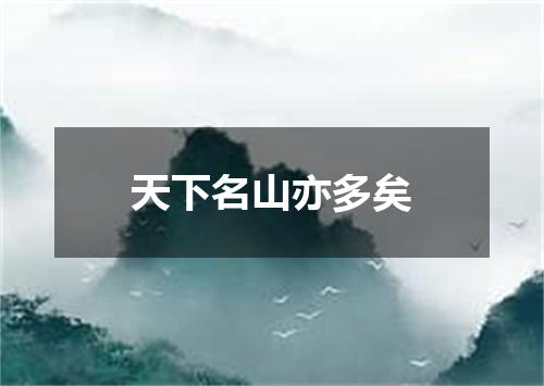 天下名山亦多矣
