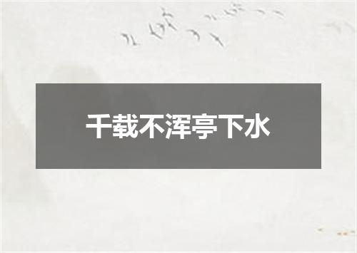 千载不浑亭下水