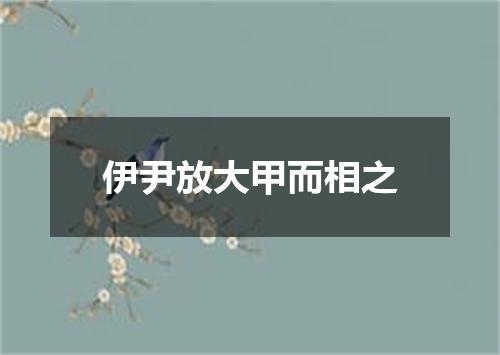 伊尹放大甲而相之