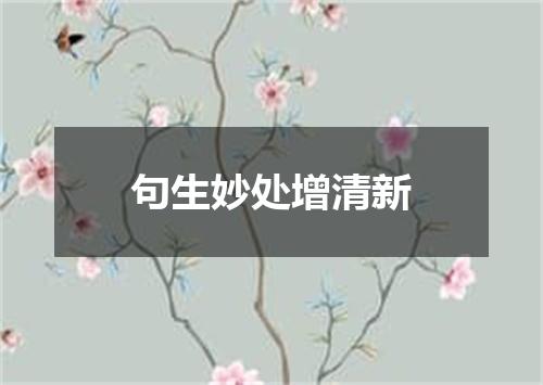句生妙处增清新