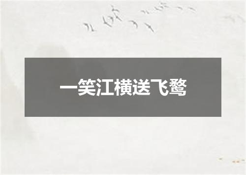 一笑江横送飞鹜
