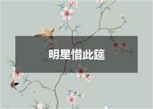 明星惜此筵