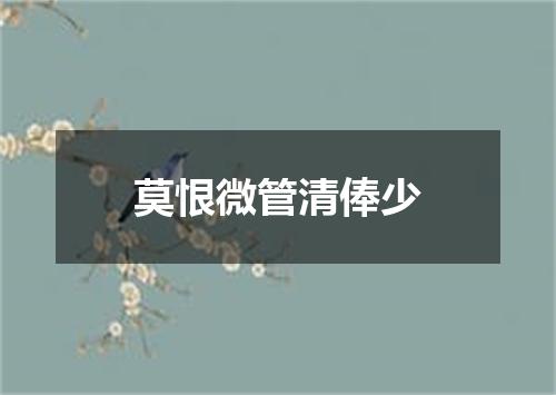 莫恨微管清俸少