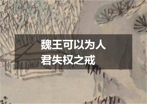 魏王可以为人君失权之戒