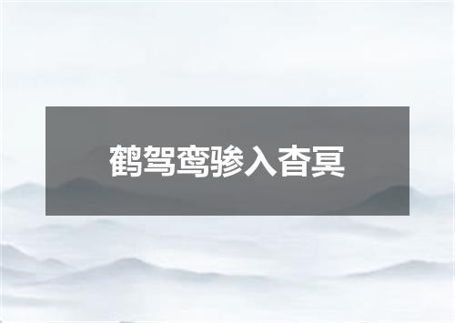 鹤驾鸾骖入杳冥