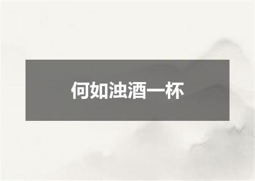 何如浊酒一杯