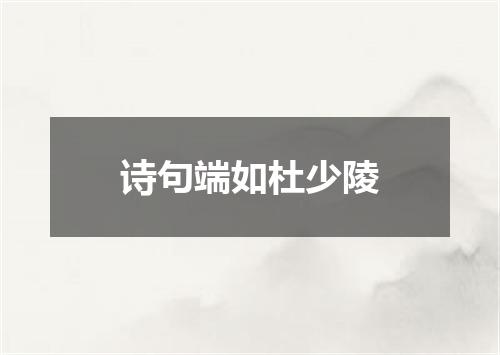 诗句端如杜少陵
