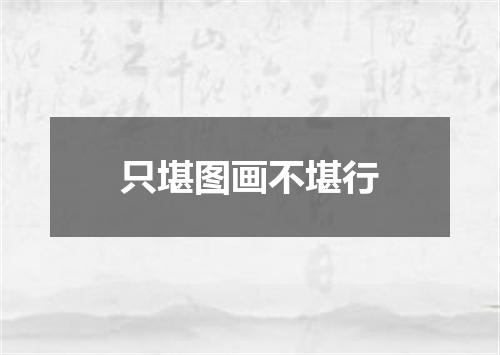 只堪图画不堪行
