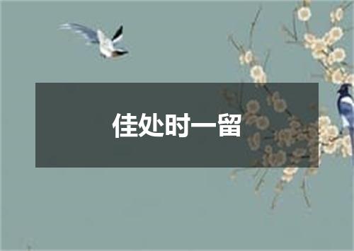 佳处时一留