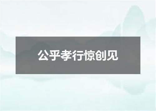 公乎孝行惊创见
