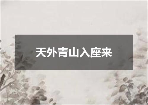 天外青山入座来