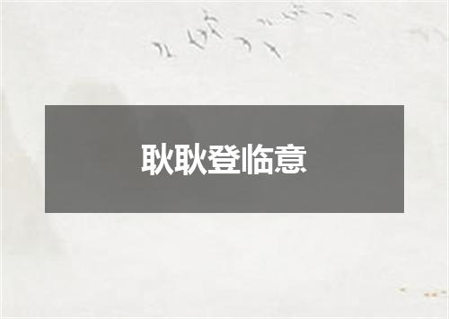 耿耿登临意