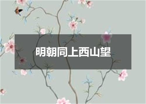 明朝同上西山望