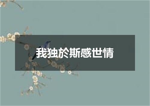 我独於斯感世情