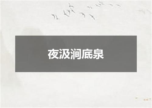 夜汲涧底泉