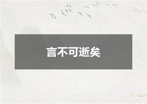 言不可逝矣