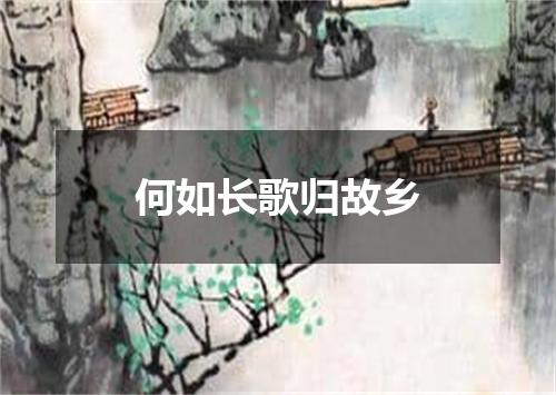 何如长歌归故乡