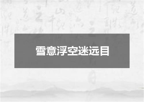 雪意浮空迷远目