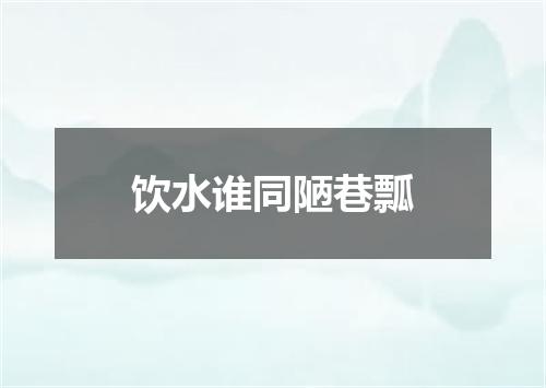 饮水谁同陋巷瓢