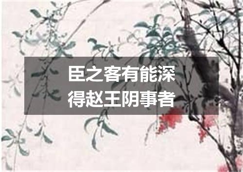 臣之客有能深得赵王阴事者
