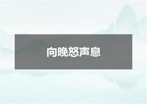 向晚怒声息