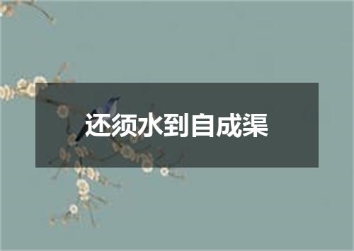 还须水到自成渠