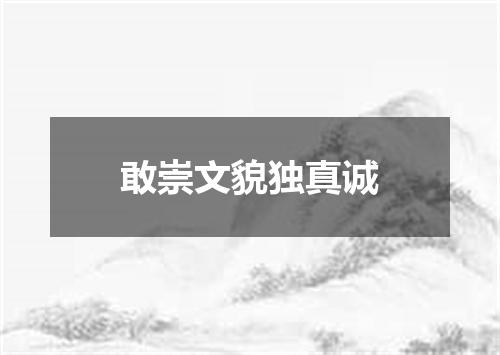 敢崇文貌独真诚