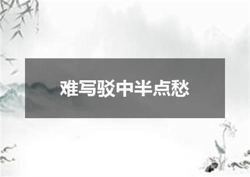 难写驳中半点愁