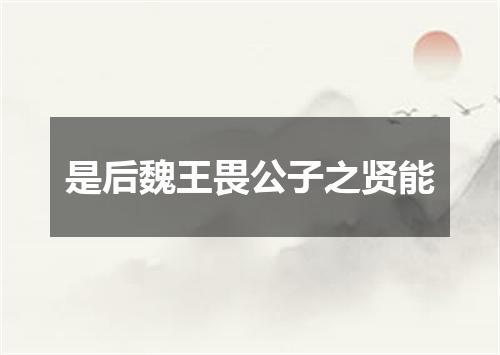 是后魏王畏公子之贤能