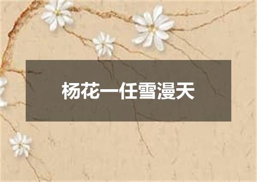 杨花一任雪漫天