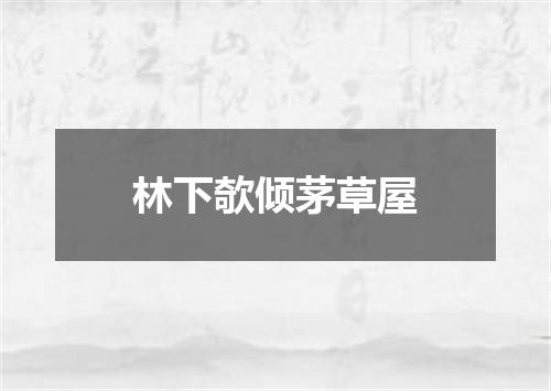 林下欹倾茅草屋