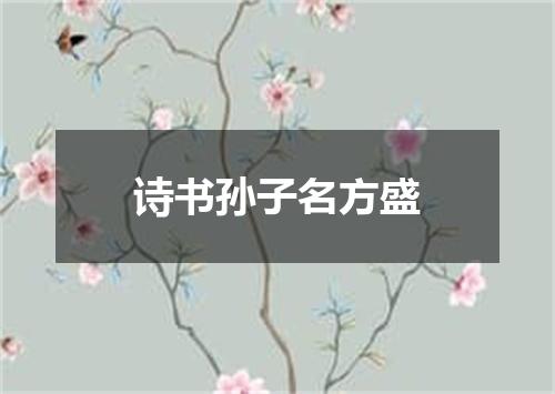 诗书孙子名方盛
