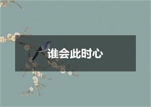 谁会此时心