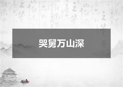 哭舅万山深