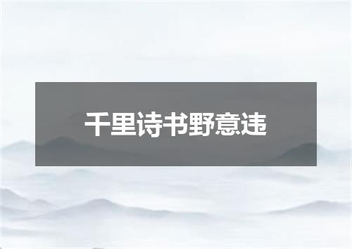 千里诗书野意违