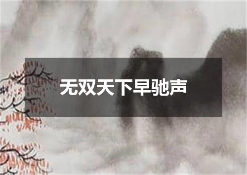无双天下早驰声