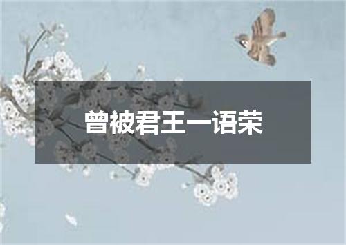 曾被君王一语荣