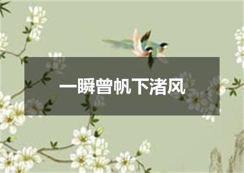 一瞬曾帆下渚风