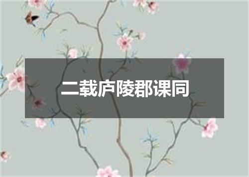 二载庐陵郡课同